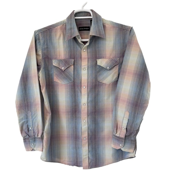Michael Brandon Other - Michael Brandon Shirt Mens Medium Multicolor Plaid ButtonUp Western Snap